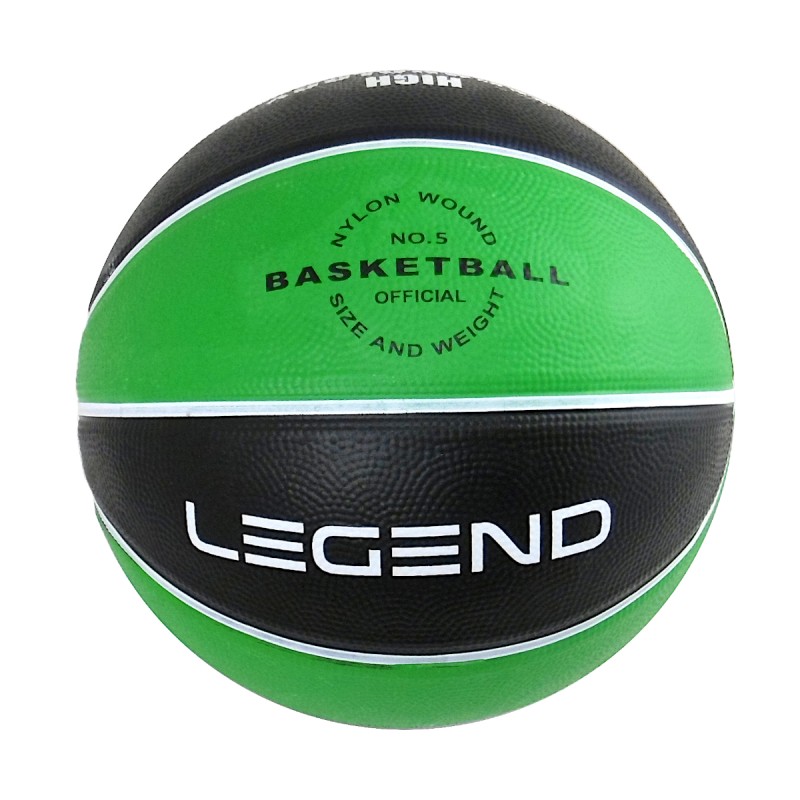 Piłka do kosza BB500 8 paneli zielono-czarna Legend