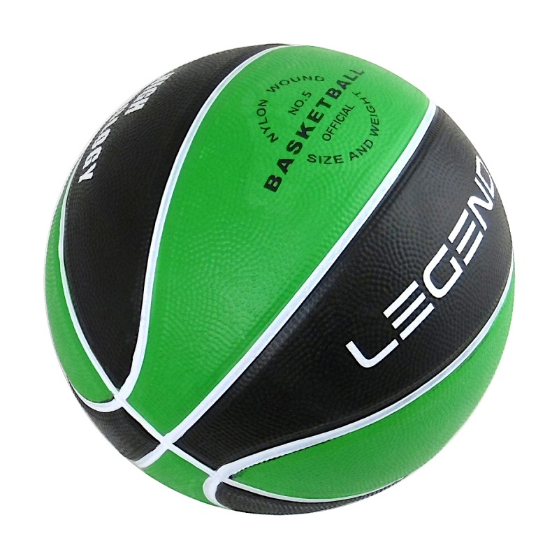 Piłka do kosza BB500 8 paneli zielono-czarna Legend
