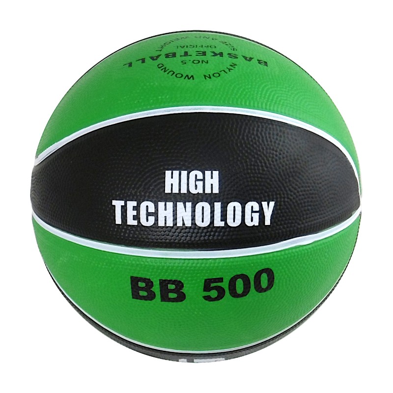 Piłka do kosza BB500 8 paneli zielono-czarna Legend