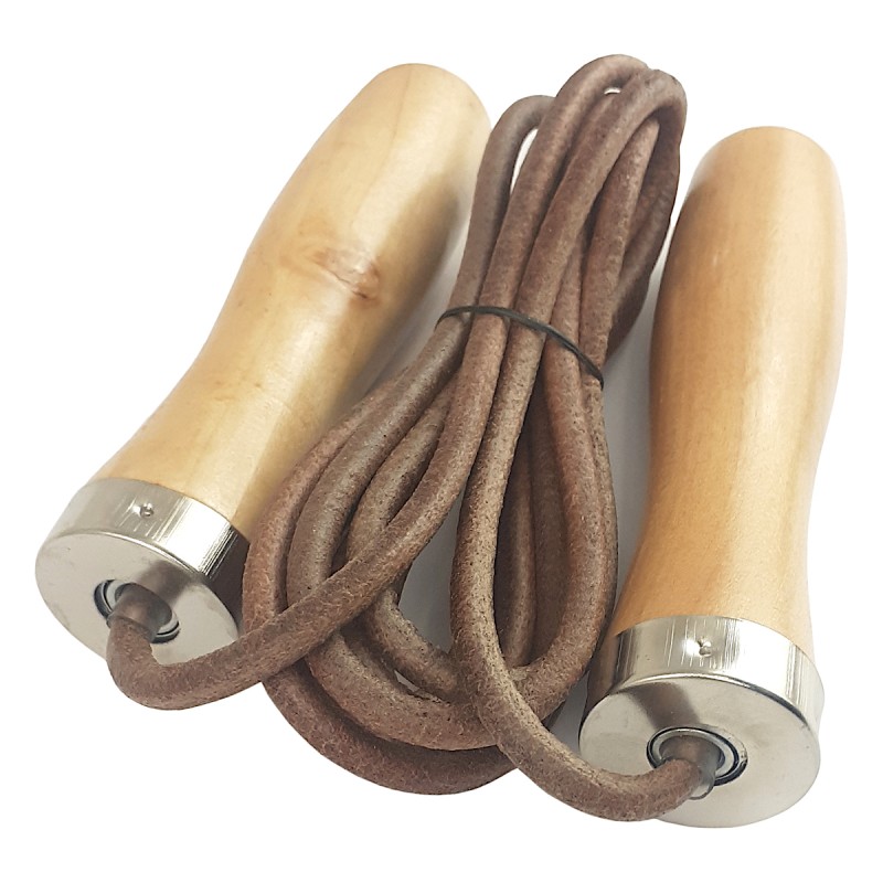 Skakanka skórzana 270cm z drewnianymi rączkami Legend