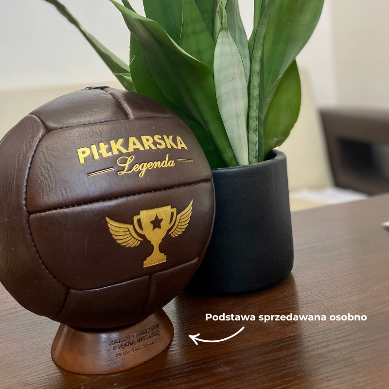 Skórzana piłka nożna RETRO idealna na prezent dla piłkarza lub trenera
