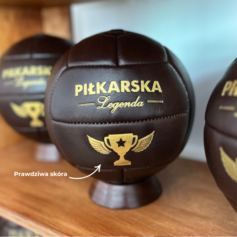 Skórzana piłka nożna RETRO idealna na prezent dla piłkarza lub trenera