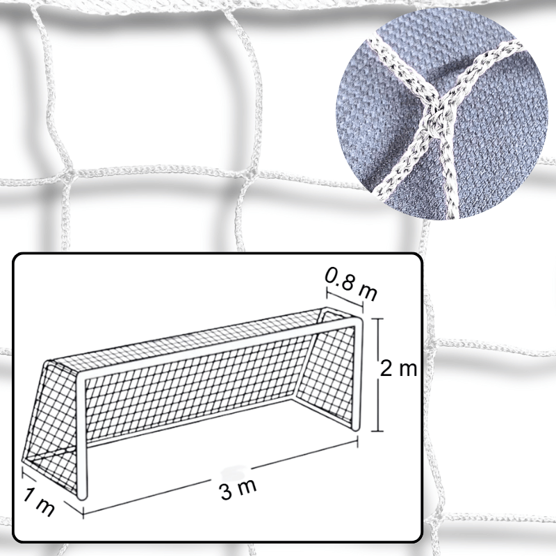 Komplet siatek na bramki do piłki ręcznej |3 x 2m| PE 4mm bezwęzłowa - Legend Sport