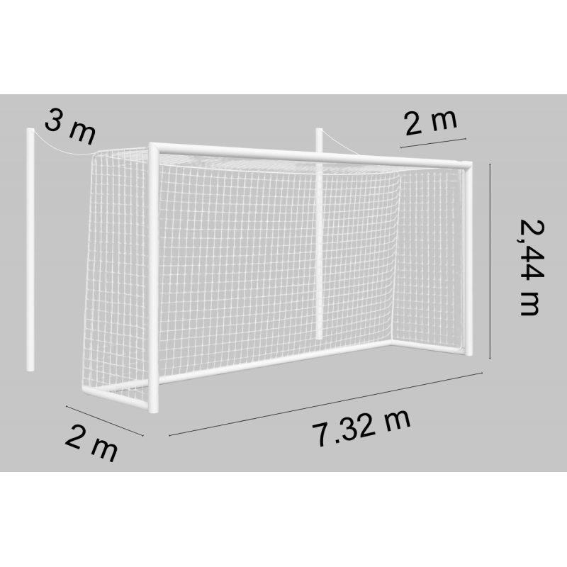 Siatka na bramkę do piłki nożnej SENIOR |7,5m x 2,5m| PE 3mm bezwęzłowa - Legend Sport