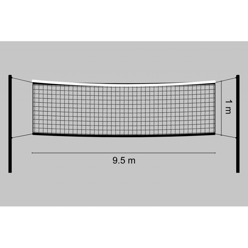Siatka do siatkówki SENIOR |9,5m x 1m| PE 3mm czarna bezwęzłowa - Legend Sport