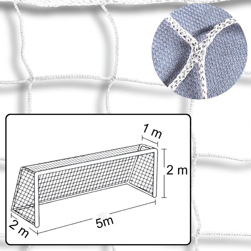 Komplet siatek na bramki do piłki nożnej JUNIOR |5m x 2m| PE 3mm bez